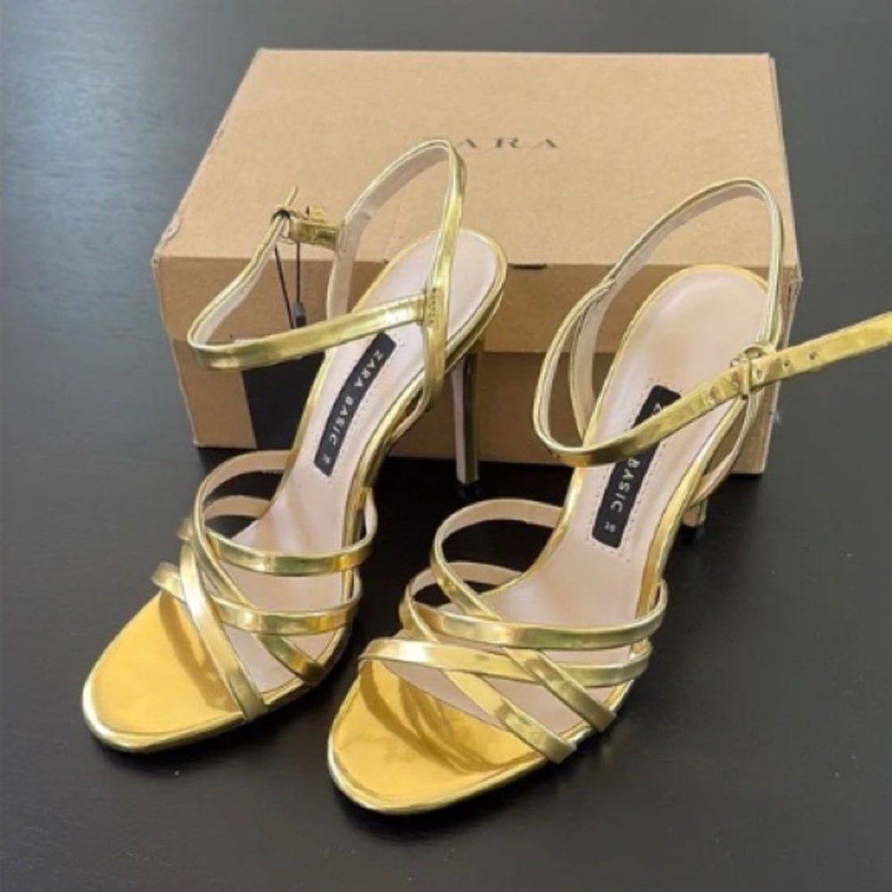 Zara gold heels